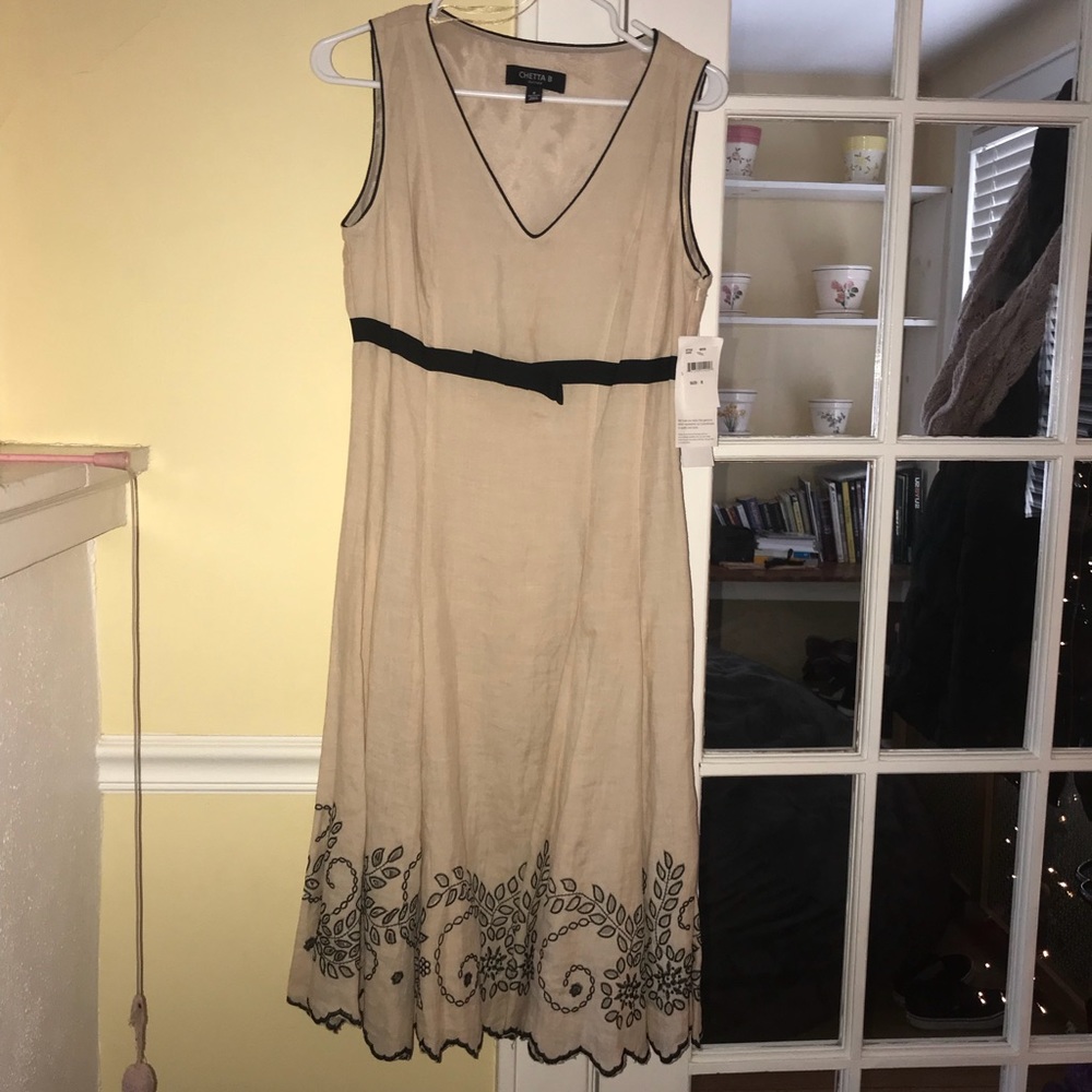 Chetta B 100% Linen Dress - 8